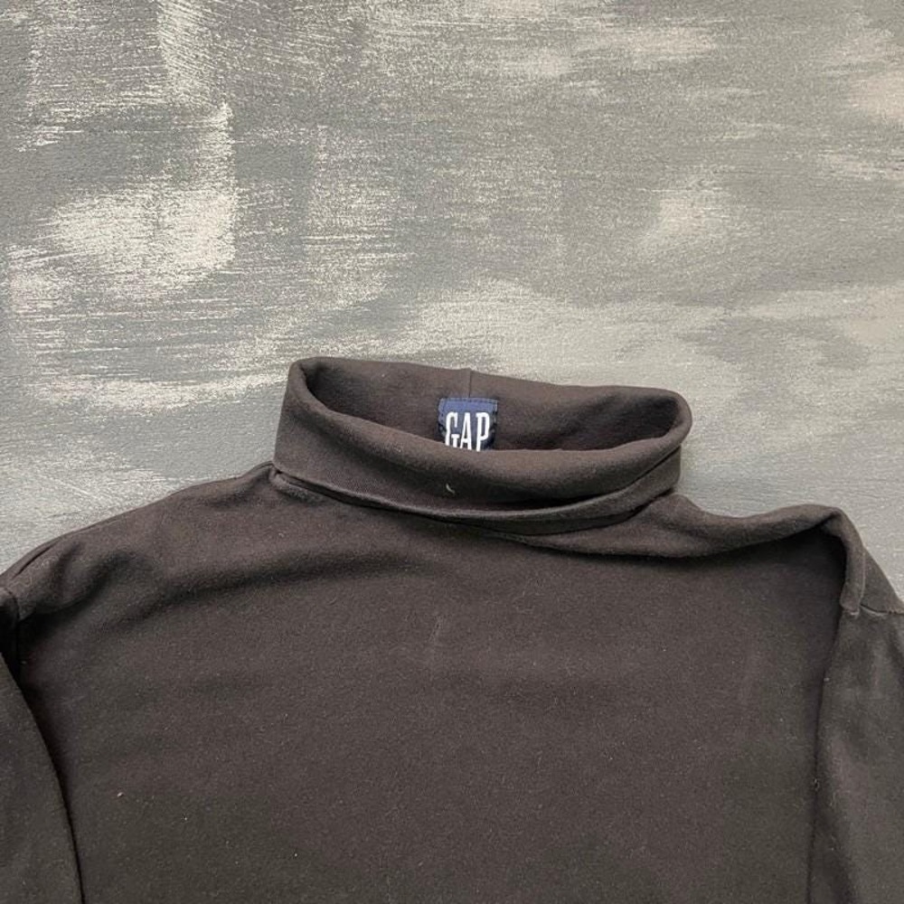 Vintage Gap Turtle Neck Shirt Mens‎ Medium Black 1990s - Picture 2 of 9